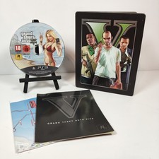 Grand Theft Auto 5 GTA5 Steelbook - Playstation 3 PS3 - Inc Manual & Map