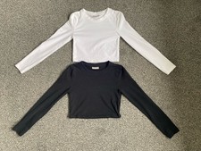 2 X Girls Long Sleeve Crop