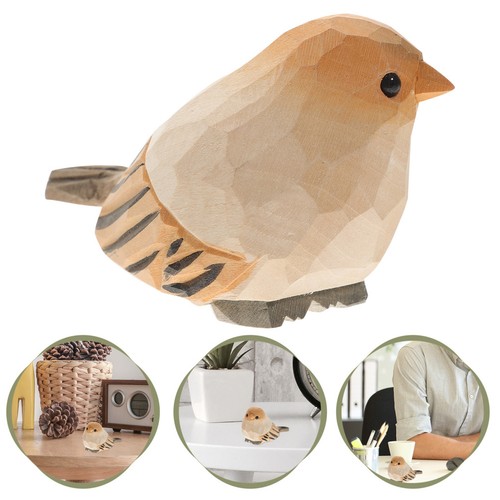 Wood bird miniature multicolor - miniature,
