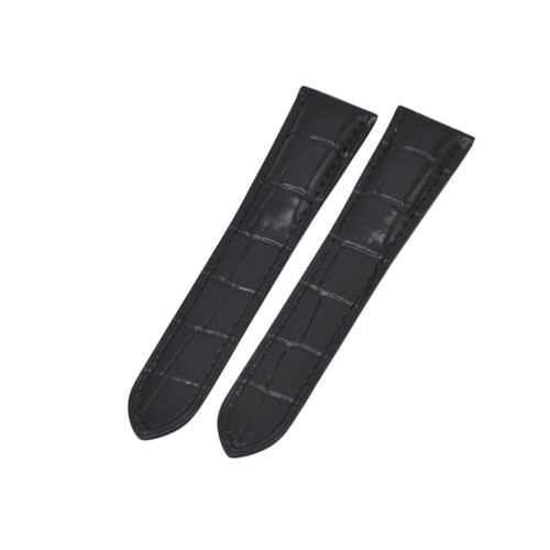 22mm black leather watch - 22mm,