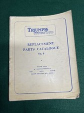 Triumph Tiger Cub T20 T20SS SH Replacement Spare Parts Catalogue Guide Book 1962