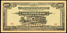 COUNTERFEIT 1945 Malaya Japanese Invasion Money $1000 Thousand Dollars AUNC RARE