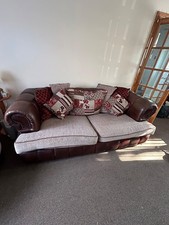 SCS 3 piece suite Chesterfield Style brown/beige