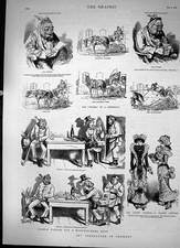 Antique Print Art Caricature In Germany Change Wanted For Hundred Note 1882
