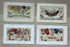 4 WWI Silk Embroidered