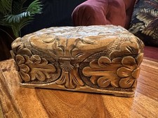 Vintage Hand-Carved Wooden Box