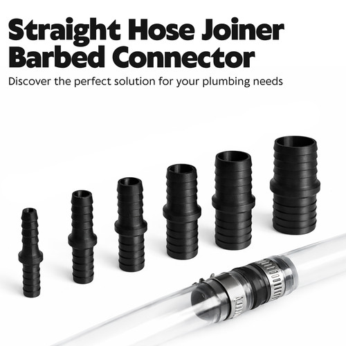 Straight hose joiner - straight, barbed