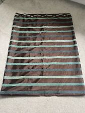 Next Stripe Brown Teal Curtains Eyelet 66x90 inches or 167cn x 229 cm