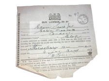 1909- Gun License- Eaton Mascott, Salop - Nr Shrewsbury