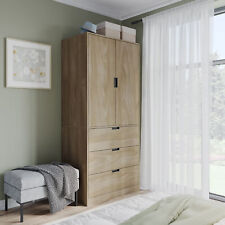 2 Door Modern Wardrobe with 3 Drawer Storage and Hanging Rail Bedroom Furniture