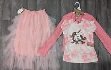 Girls Pink Unicorn bundle - Skirt, Tops & Scrunchie. Age 12 by Yoyo/Young Herats