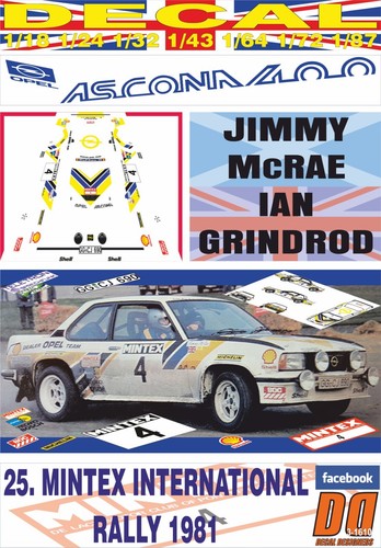 Decal opel ascona 400 mcrae - ascona, j.mcrae