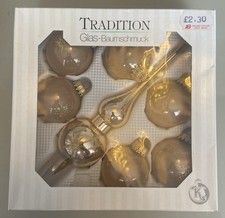 Vintage Box Of Old Christmas Tree Decorations Baubles Tradition Glas-Baumschmuck
