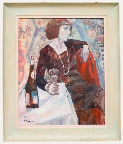 Framed 20th century oil lady - 20th,