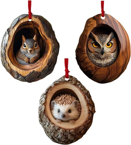 Racoon owl christmas tree - racoon,