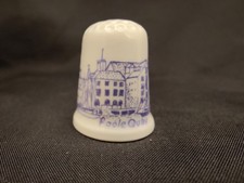 Poole Pottery Thimble Blue & White Poole Quay VGC