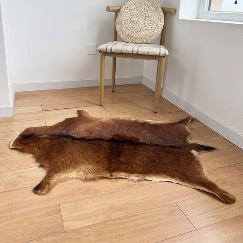 Red deer hide rug - rug,