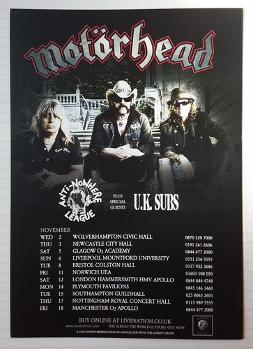 Motorhead tour concert flyer - motorhead,