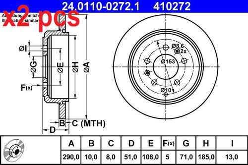 Pcs sides rear - x2,