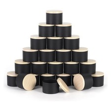 24 PCS 4Oz Black Candle Tins