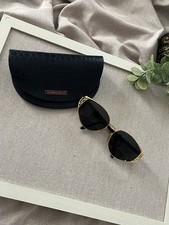 Gian Marco Venturi 80s Vintage Gold Frame Sunglasses Cutout Details Italian Chic