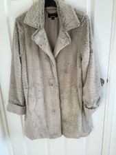 Dennis Basso Women's Faux Fur Teddy Coat Size Medium with coat cover