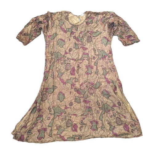 Vintage raw silk dress large - vintage,