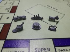 Monopoly Set Of 6 Vintage Metal Playing Pieces - Car With Driver - Pre 1960