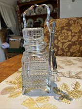 Pickle Jar Old English cut glass with fork