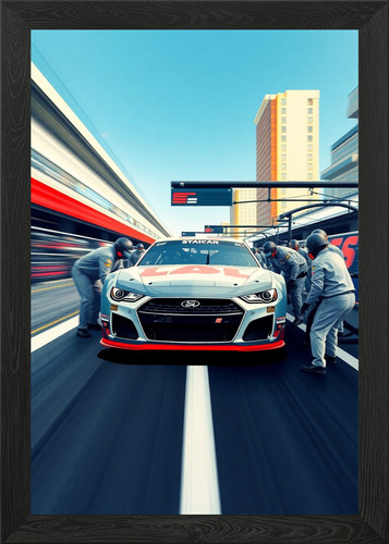 Nascar stock car pit - nascar, framed