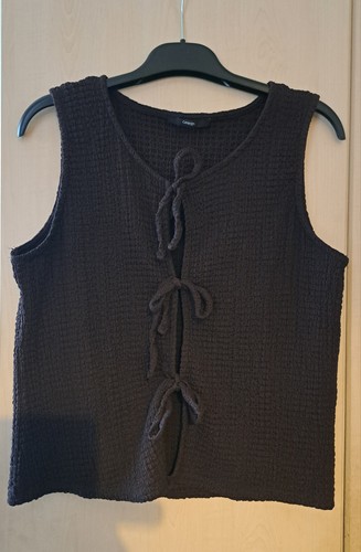 Brown waffle waistcoat type - brown,