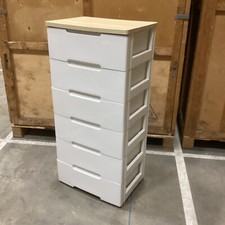Plastic storage unit with drawers