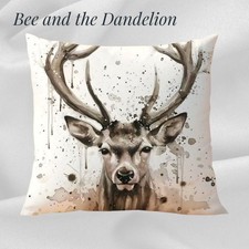 Majestic Stag Animal Print Plush  Cushion COVER 45cms x 45cm