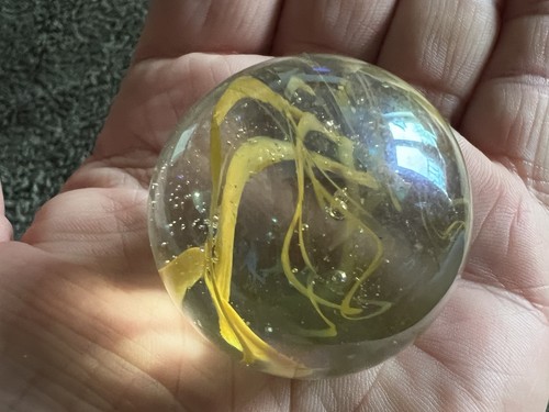Large yellow spaghetti glass - large,
