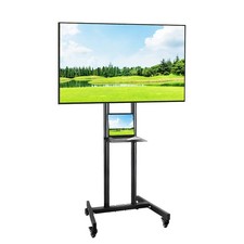 Mobile TV Stand TV Cart Unit with Bracket Mount Tray Trolley Wheels 32-65 Inch