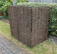 Garden Dustbin Wheelie Bin Store Storage Screen Tidy Hide Willow (Double)