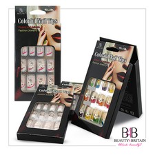 12 SETS x 12 FALSE NAILS PRE-GLUED STICK ON INDIVIDUALLY BOXED DIFFERENT DESIGNS