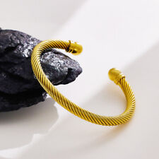 Mens Heavy Stainless Steel Torque Bangle Bracelet Father's Day Gift for Dad UK