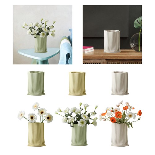 Pleated paper bag vase plant - bag,