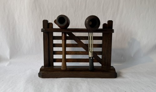 Vintage solid oak pipe - rack, +