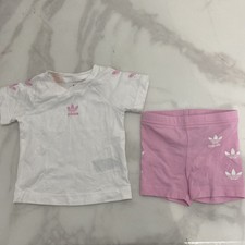 adidas Baby 2 Piece Set Age 3-6 Months Pink/ White Excellent Condition!!