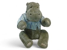 Vintage 1987 Silentnight Hippo Plush Toy Tebro Blue Striped Pyjama Advertising