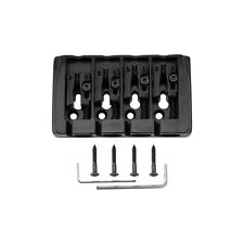 Musiclily Pro Black 19mm Locking Saddles Hard Zinc 4 String Electric Bass Bridge