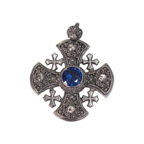 950 silver blue crusaders - 950, cz