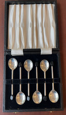 6 x Black Bean Silver Plated