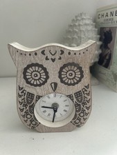 Solid Wooden Owl Mantel Clock Small 6.5”