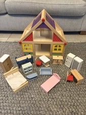 Wooden Dolls House & Furniture