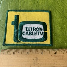 VINTAGE TELTRON CABLE TV TELEVISION PATCH NOS ADVERTISEMENT LOGO