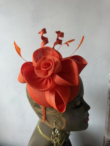 Orange fascinator with - fascinator,
