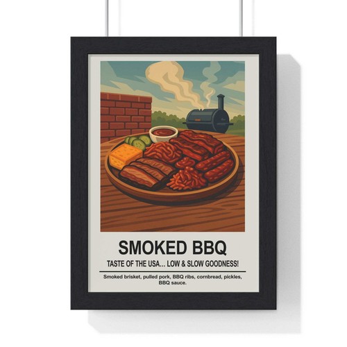 Smoked bbq poster - bbq, american